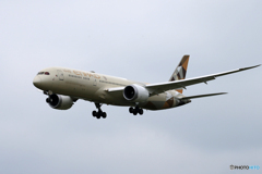「曇り」 ETIHAD 787-9 A6-BLM  Landing