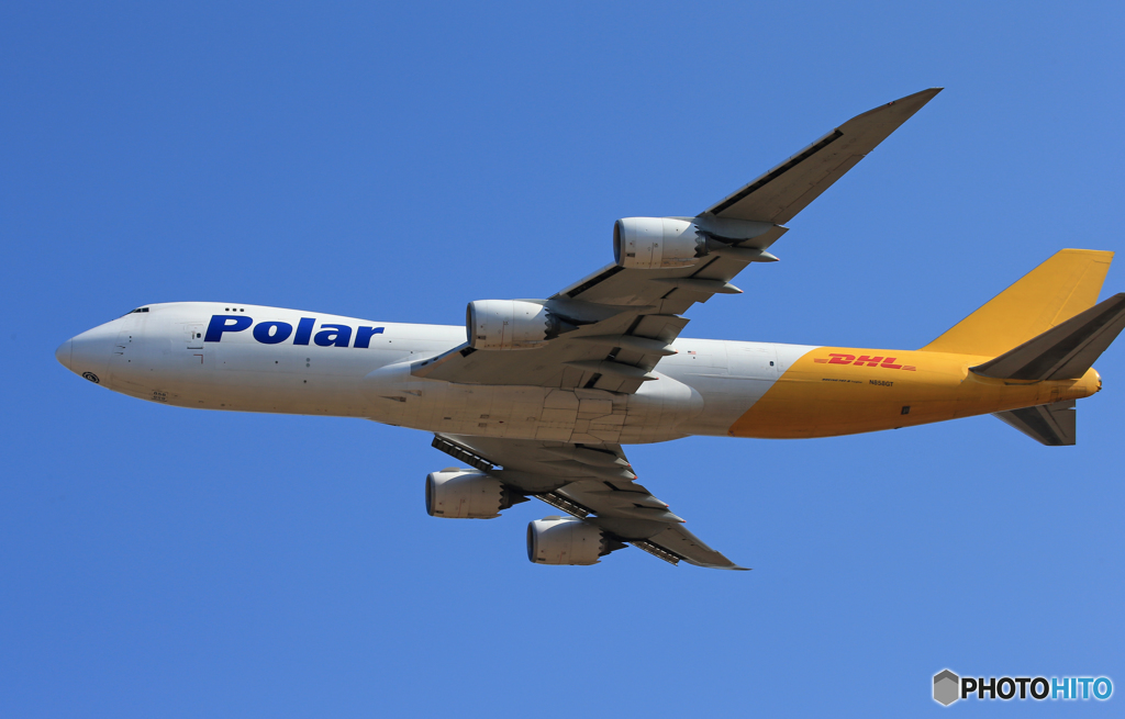 「あおぞら」 POLAR 747-8 N858GT 離陸