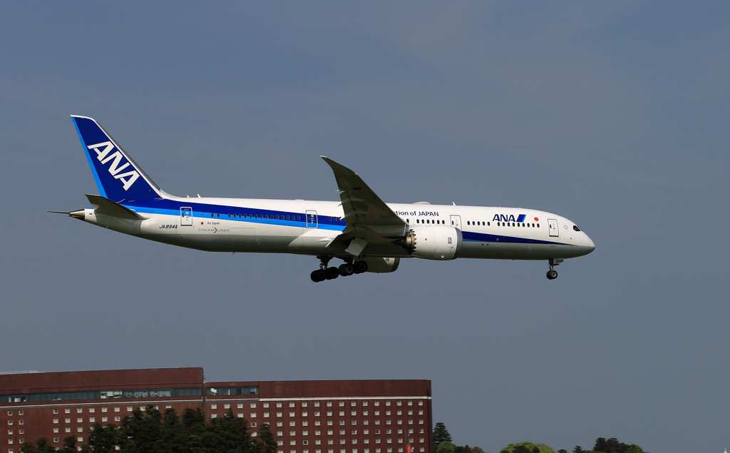 「青」 ANA 787-9 JA894A 着陸