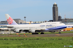 「ぶるー」 China Air 747-400 B-18215 飛び立ちです