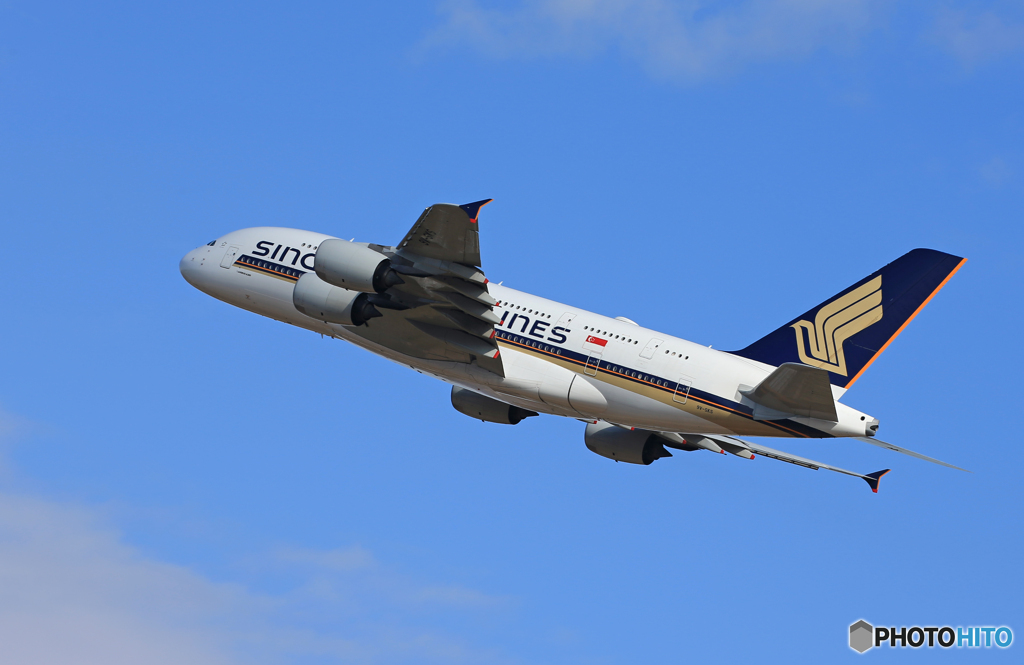 「あおぞら」Singapore A380-841 9V-SKS 離陸です