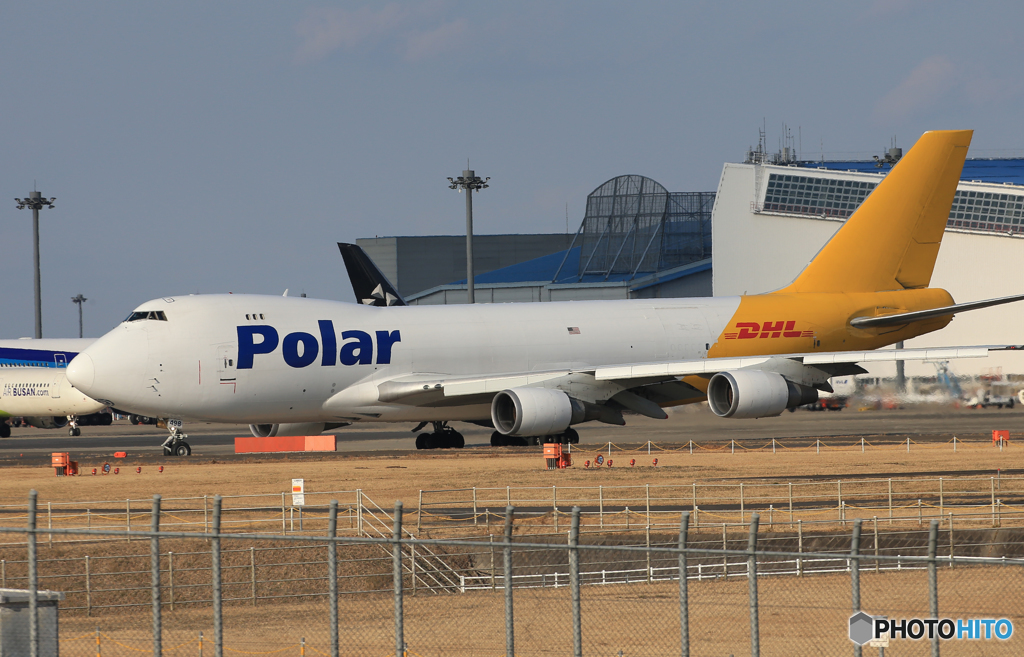 「良い天気」 Polar 747-400 N498GT 飛び立ち