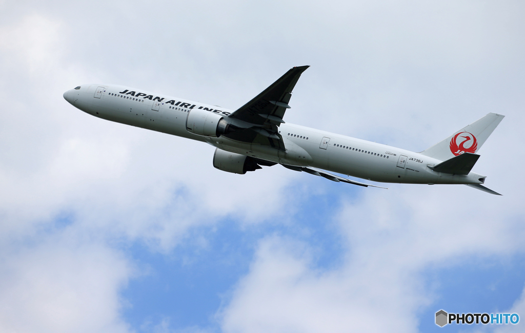 「すかい」JAL 777-346 JA736J  Takeoff 
