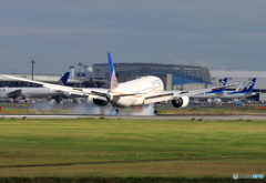 「青が好き」 UNITED 787-8 N29907 到着