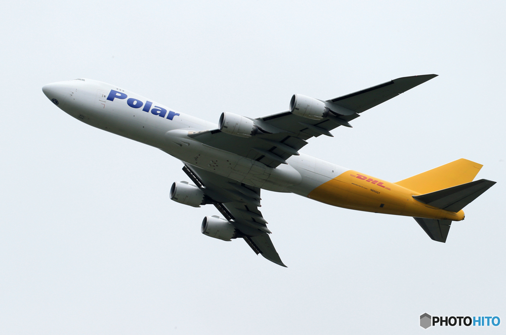 「☁」 POLAR 747-8 N855GT 離陸