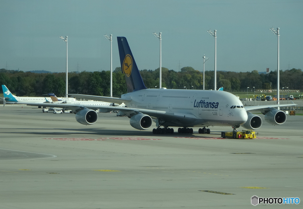 「あおぞら」ミュンヘン空港のエアバスA380（６４０）