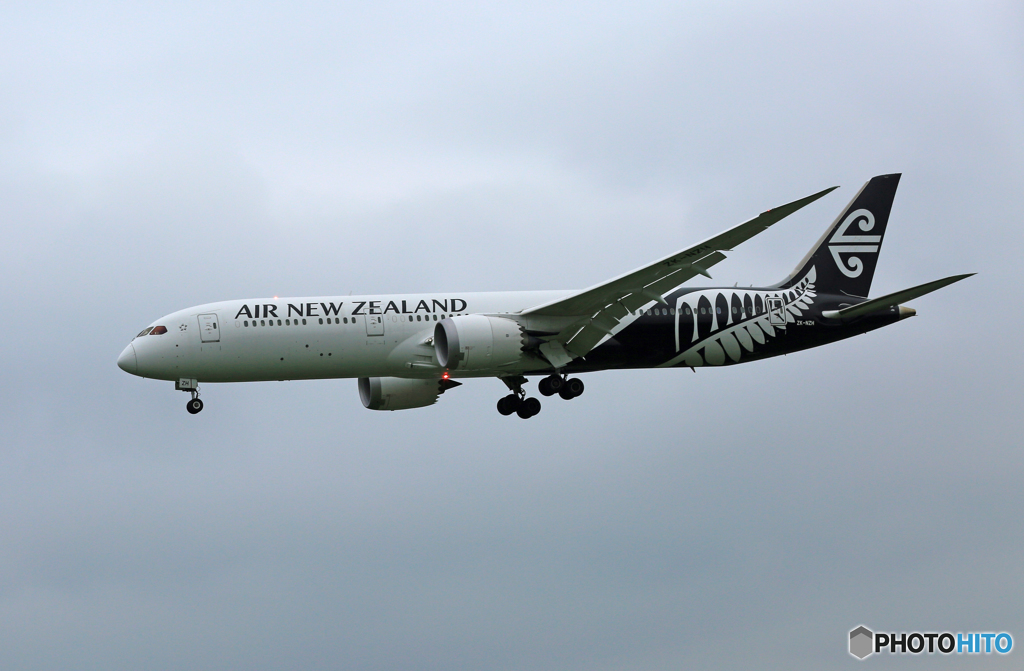 「曇り」 Air NZ' 787-9 ZK-NZH 到着