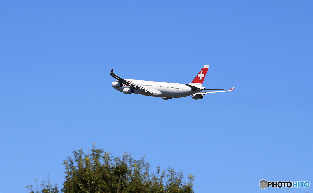 「あおぞら」Swiss A340-313 HB-JMC 離陸