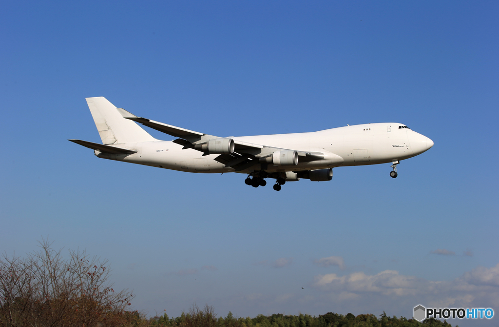 「はれー」アトラス・ホワイト747-4KZF N407KZ 到着