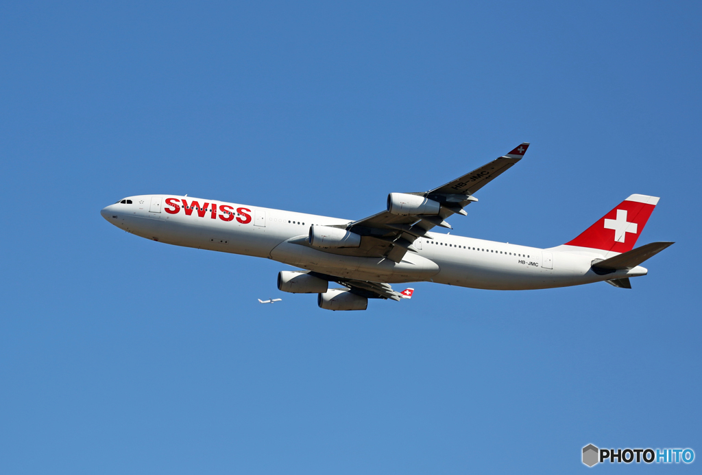 「そらー」 SWISS＋ A340-313＋ HB-JMC Takeoff