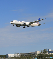  「晴れ」 United 787-8 N28912 着陸します