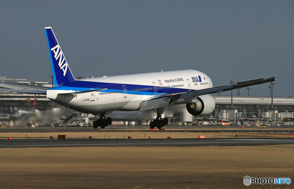 「群青色」ANA 777-381 JA732A Landing 