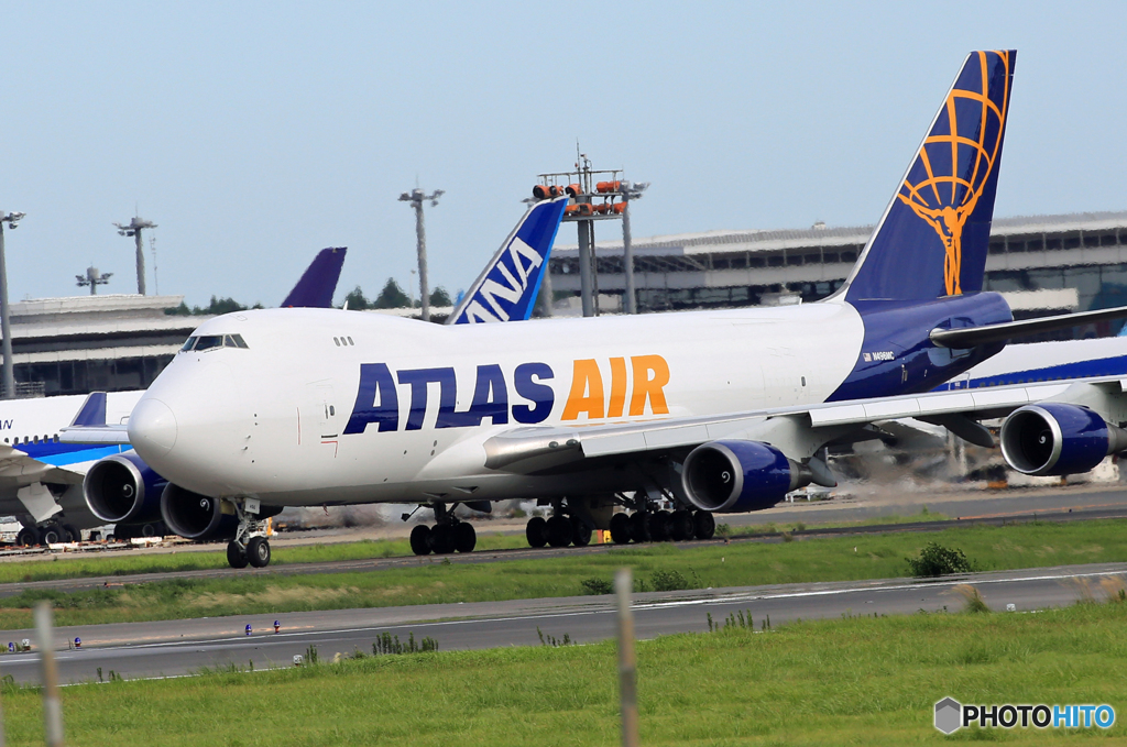 「スカイ」 ATLAS 747-47UF N496MC Takeoff 