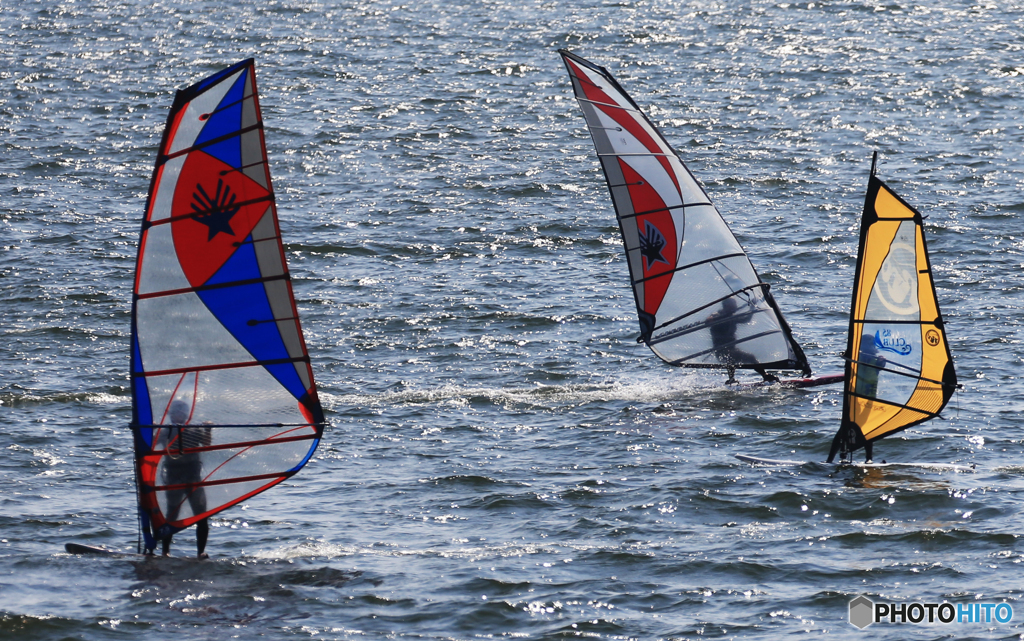 「Blue」穏やかな・ウインドサーフィン