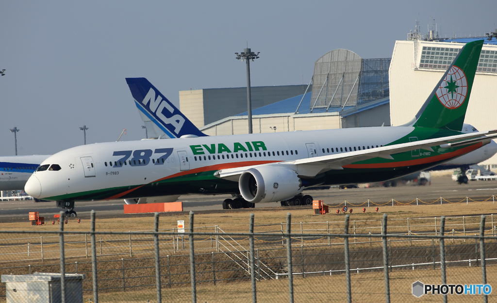 「真青の空」 EVA 787-9 B-17883 離陸