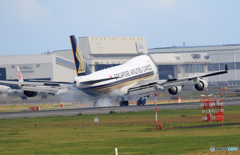 「晴れ」 Singapore C 747-400 Landing