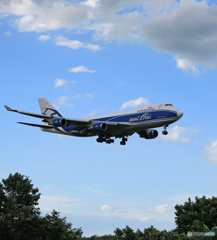 「青空」 Air Bridge Cargo 747 VP-BIG Landing