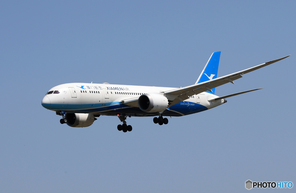 「青い日」アモイ航空787-8 B-2769 着地前