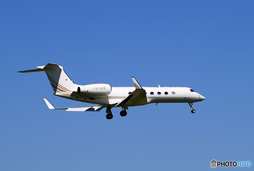 「すかい」プライベートJet  ガルフ  G550 着陸
