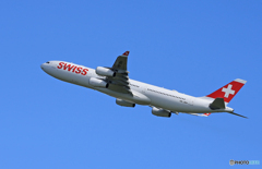 「スカイ」SWISS A340-313 HB-JMH  Takeoff 