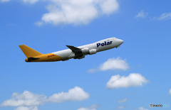 「青い日」Polar 747-8 N853GT  Takeoff  