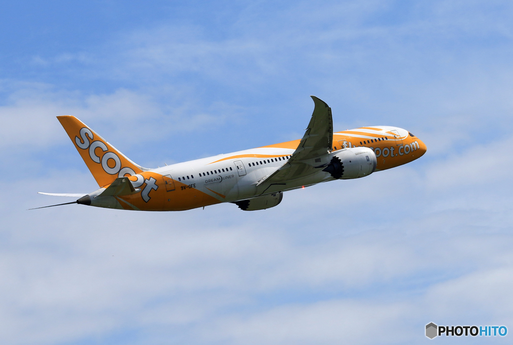「群青色」 scoot 787-8 9V-OFE 飛び立ちです
