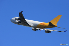 「真青の空」POLAR 747-400 ジャンボ 離陸です