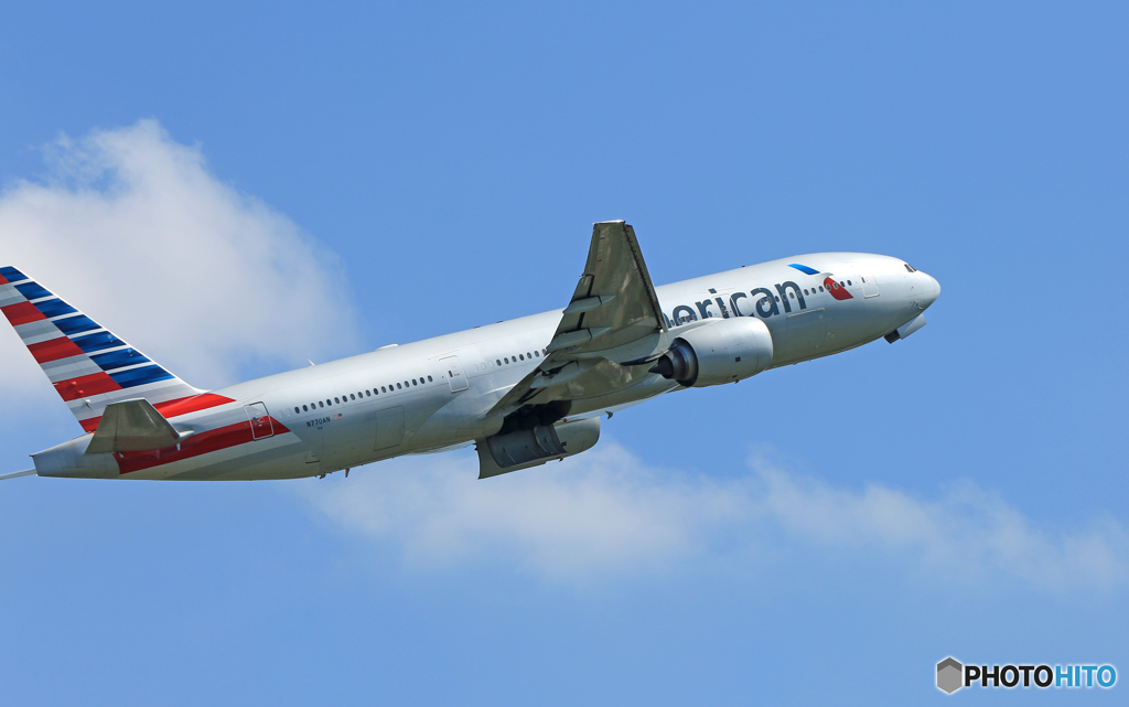 「すかい」 American 777-200 N770AN☮Takeoff 