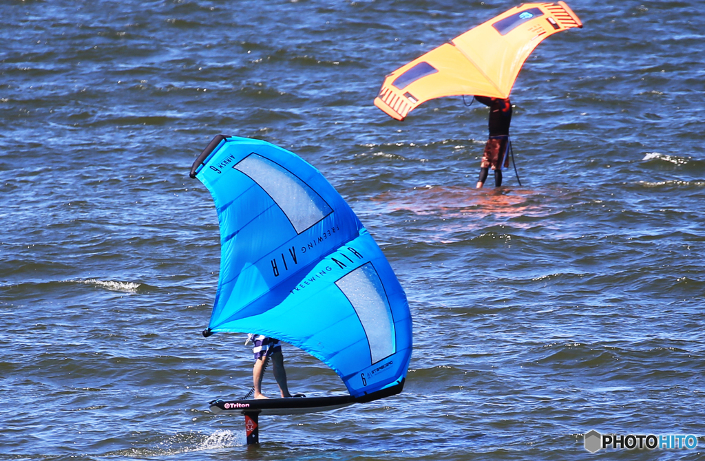 「青い海」良い感じですね・ウイングサーフィン