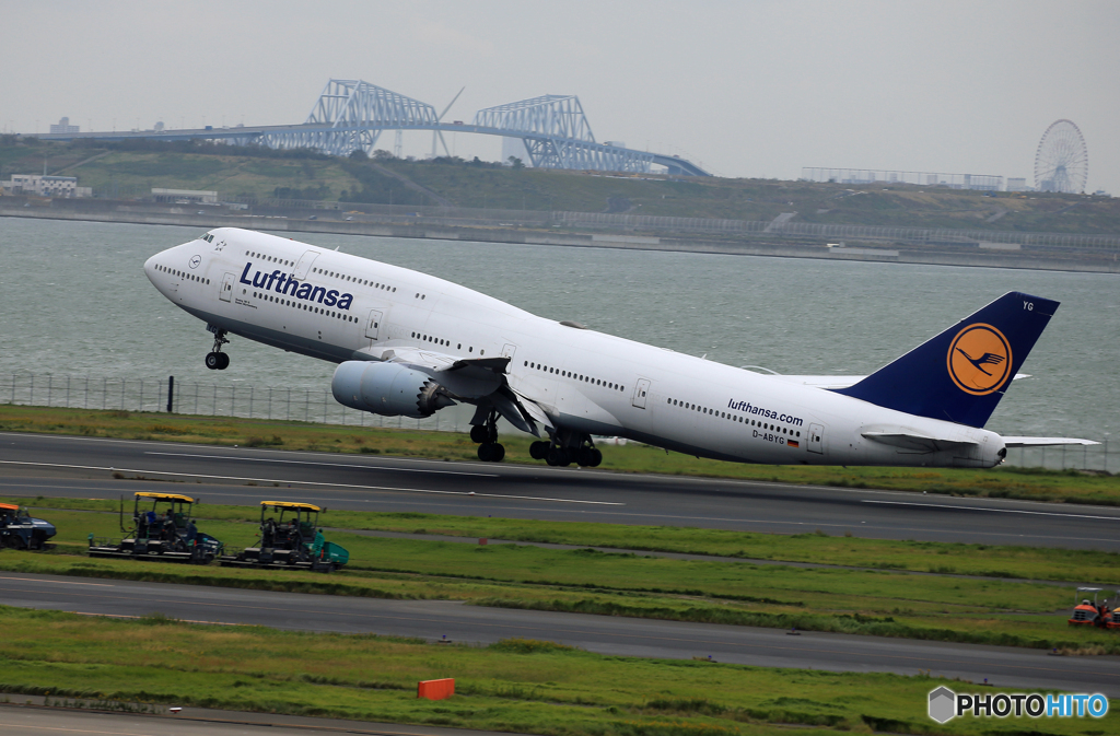 「すかい」Lufthansa 747-8 Takeoff 