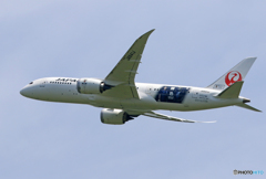 「晴れ」 JAL 「勝色」 787-8 JA841J 飛び立ちです 