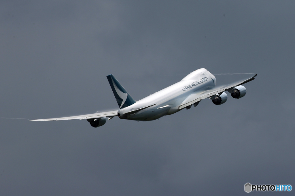 「そらー」CATHAY 747 CARGO ベイパー離陸