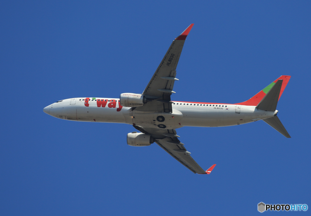 「ぶるー」 t'way 737-8Q8 HL8030 離陸