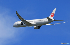 「真青の空」JAL 787-9 JA869J  飛び立ちです