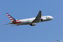 「青い空」が一番 American 777-200 N777AN出発