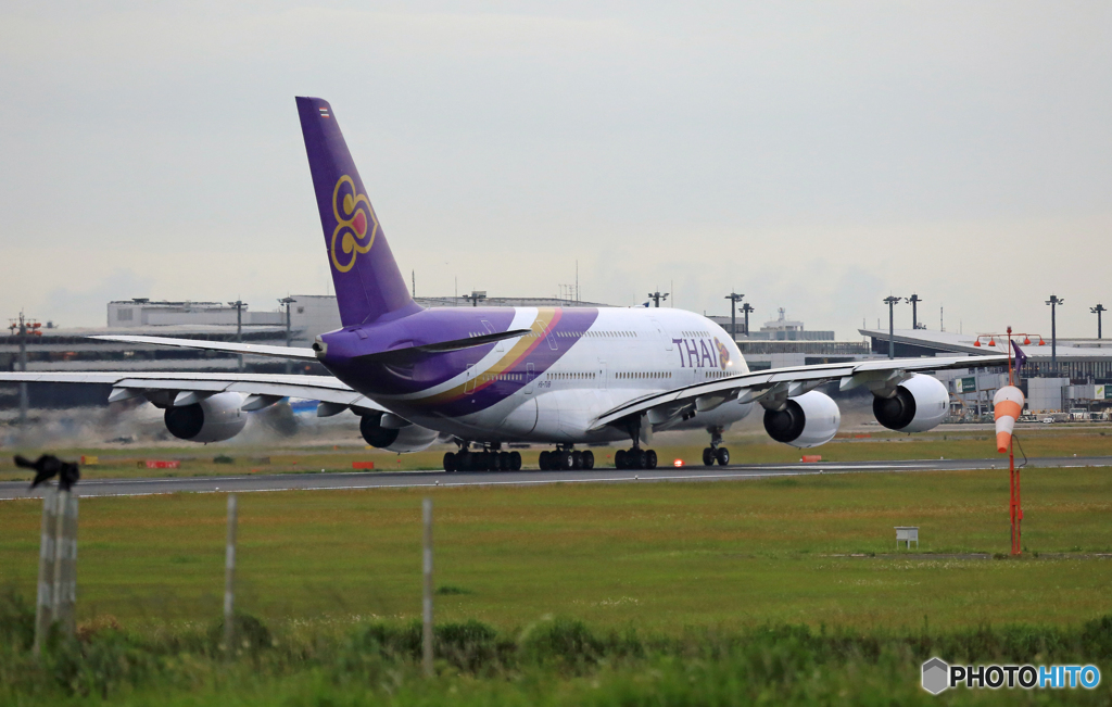 「☁」 THAI A380-841 HS-TUB Takeoff