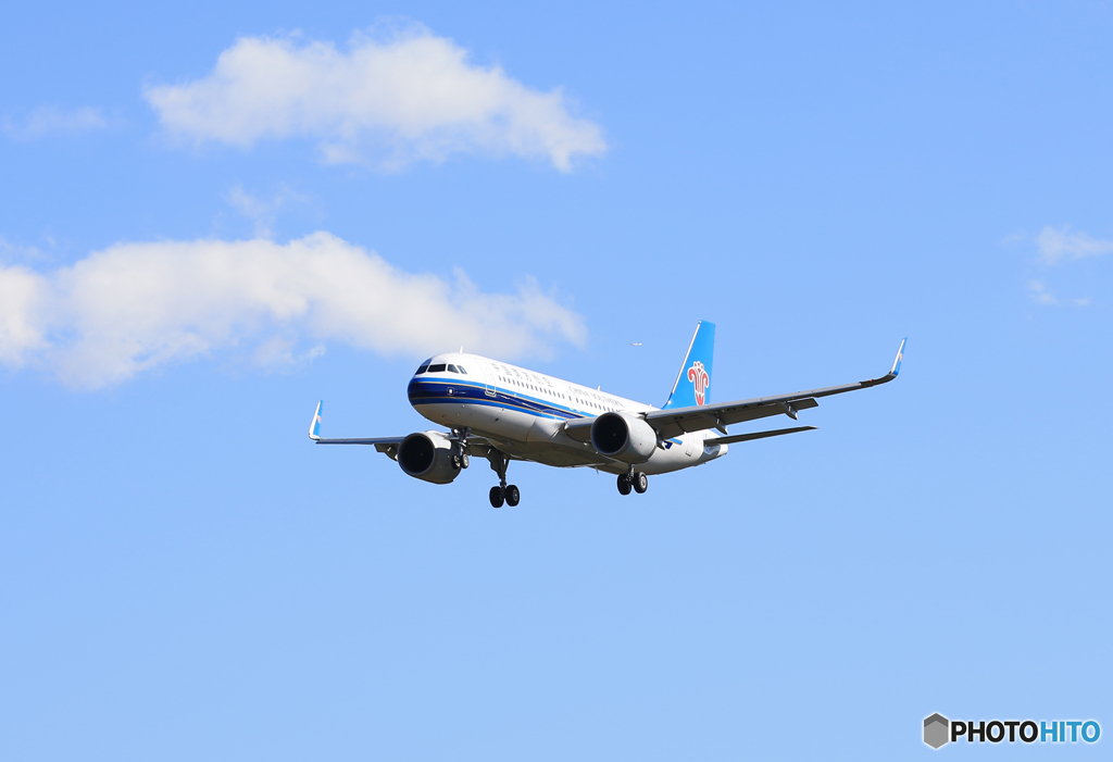 「SKY」中国南方航空　エアバス  着陸します