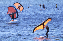 「青☆」スタンドアップボードSUP  と ウイングサーフィン