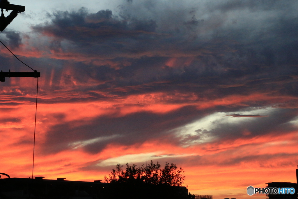 「青い空」我が街の夕暮れ時