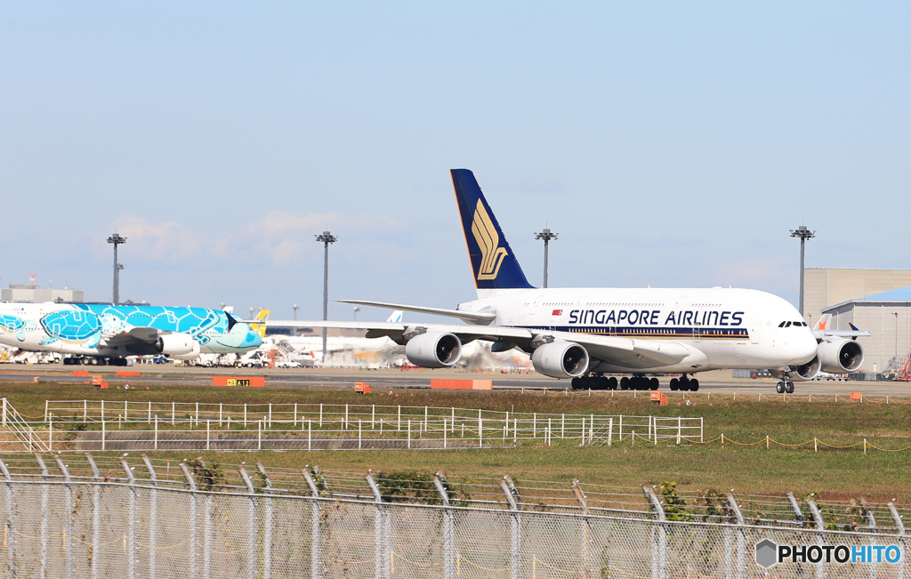 ☀「青い空」Singapore A380-941 9V-SKQ Takeoff 