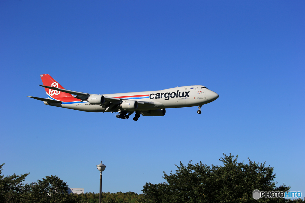 「青い日」Cargolux 747-8 LX-VCG 来ました