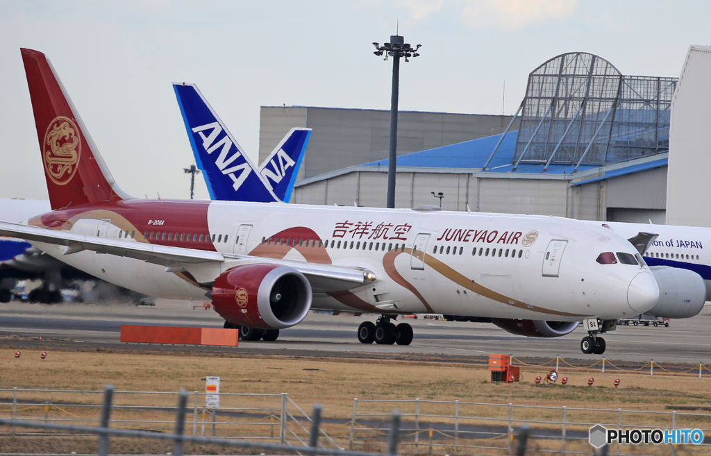 「青」☆吉祥航空787-9 B-208A 離陸です