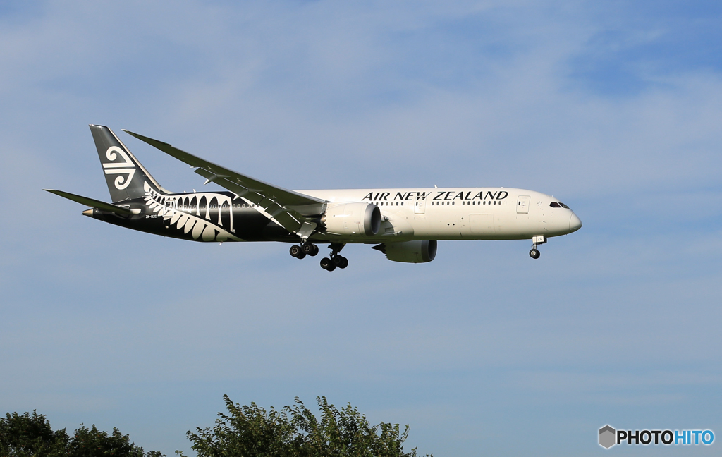 「真青の空」 AIR NZ' 787-9 ZK-NZG着地前
