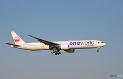 「すかい」 JAL one world 777-346 JA732J 到着です