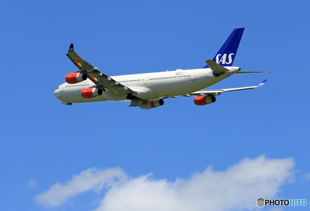 「はれー」 SAS A340-313 OY-KBD 出発です