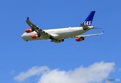 「はれー」 SAS A340-313 OY-KBD 出発です