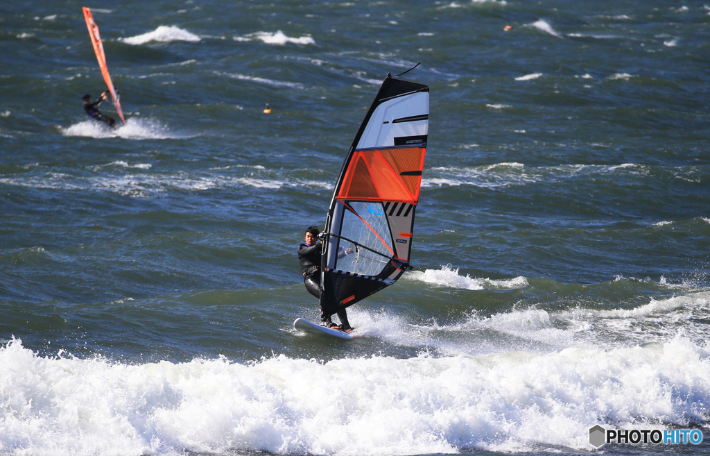 「良い天気」 波が高い・ ウインドサーフィン