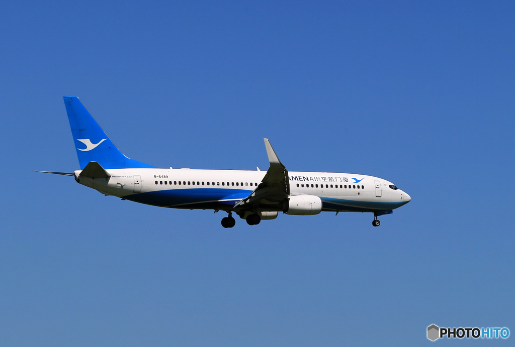 ☀「あおぞら」厦門　737-800 B-6489  Landing 