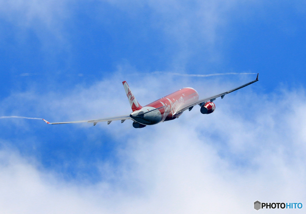 「良い天気」 Air Asia A330 離陸 べいぱー 