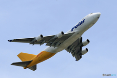 「あおぞら」 POLAR ジャンボ747 N416MC 飛ぶ